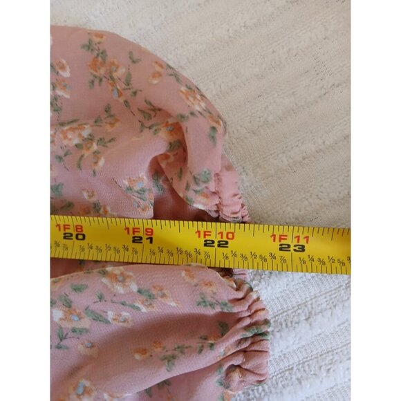 Petal & Pup Womens Midi Dress Pink Floral Ballon Sleeve Small Cottagecore Boho - Picture 15 of 16